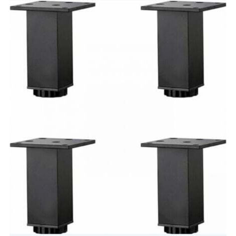 [NON UTILIZZATO] gambe per mobili regolabili in altezza (10 cm/3,9 pollici) in lega di alluminio, ideali per tavolini da caffè/divani, mobili da bagno/lavabo, colore nero opaco, con viti incluse.