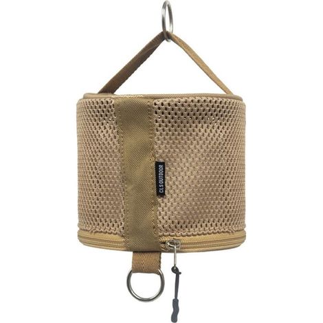Outdoor-Camping-Taschentuchbox, Aufbewahrungstasche für Papierrollen mit Haken, tragbarer Taschentuchhalter – Khaki