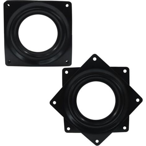 Pair Lot de 2 Plateau tournant de 9,4 cm (4 pouces), support pivotant, plateau tournant rond, pour bureau, noir. (1/5)