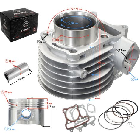 Cilindro Moretti para scooter 4T 125cc 152QMJ sw.15mm (1/5)