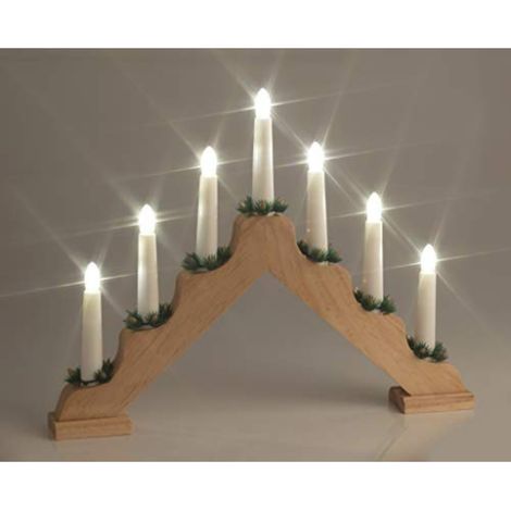Star-Max LED Weihnachts-Lichterbogen aus Holz, warmweiß, 42x32cm (1/2)