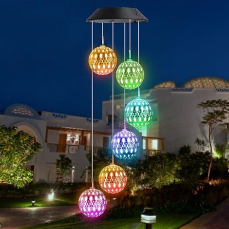 Windspel - Solar Led Bol - Para Exterior Balcon Jardin - Resistente Al Agua - Material Plastico Duradero - Energia Solar - Unidad (1/5)