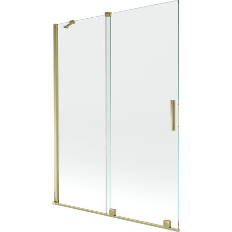Mexen Velar 2-Flügel-Badewannenwand Regulierbare 130 x 150 cm, transparent, Gold - 896-130-000-01-50 (1/5)