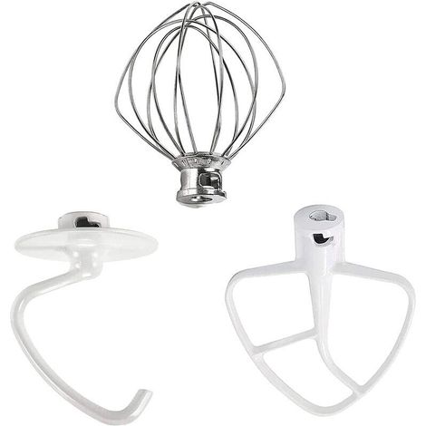 XEPHO Ensemble D'accessoires pour Robot de Cuisine, 3 Pièces Kitchen Accessoires avec Fouet K45WW Crochet Pétrisseur K45DH Batteur Plat K45B pour Préparer Une Variété de Plats Délicieux Tels Que des G (1/5)