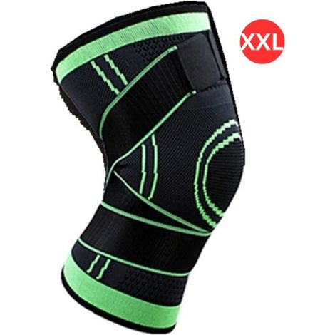 Ginocchiera - Ginocchiera sportiva - Ginocchiere - Ginocchiere per sollevamento pesi - Ginocchiera a compressione - Bende per ginocchio - Supporto per ginocchio - Donna - Uomo - Verde - Taglia XXL