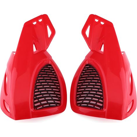Guidon universel 7/8 pouces, protections de mains rouges pour moto cross, scooter, ATV. (1/3)