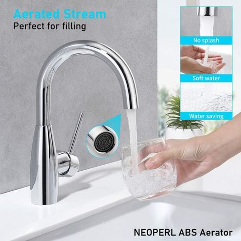 DPZO Mitigeur lavabo rotatif à 360 degrés - robinet lavabo avec aérateur amovible