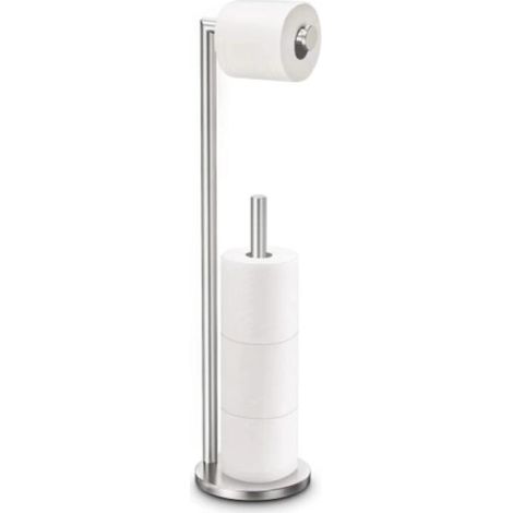 Argenté,Support de Papier Toilette, Porte Papier Toilette sur Pied en Acier Inoxydable 304,Porte Rouleau Autoportant pour Stockage Rangement Distributeur pour 5 Rouleaux avec Base Lourde