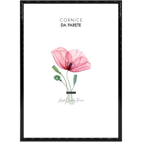 Lupia - Cornice portafoto in plastica PERFECT NERA da parete o da tavolo, sottile con design elegante e minimal, per foto, stampe artistiche, poster, quadri moderni, Facile da appendere 30x40 cm