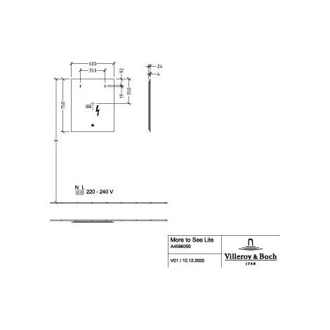 Villeroy & Boch A4776000 Miroir More to See Lite A47760