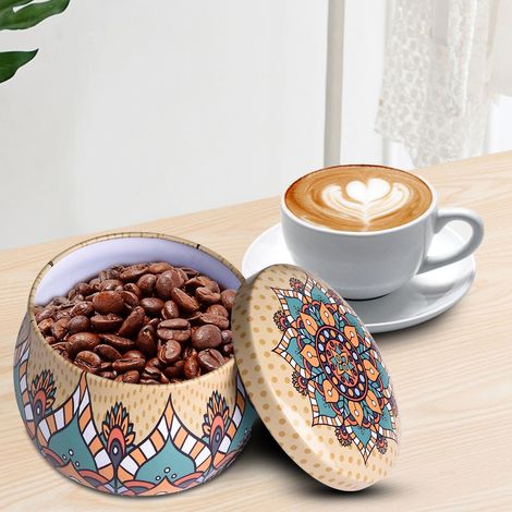 Aufbewahrungsdose aus Weißblech, Metalldose mit Deckel für Tee, Kaffee, Süßigkeiten, Schmuck, Geschenke, Küchenvorratsdose, Größe F (1/3)