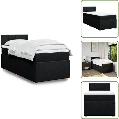Boxspringbett mit Matratze Schwarz 80x200 cm Stoff - Boxspringbett - Doppelbett - Schlafsystem - Bettsofa - Polsterbett (1/5)