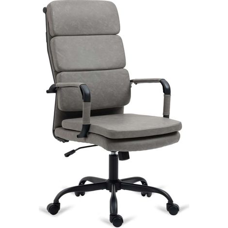 Silla de oficina Bezos altura regulable acabado en polipiel gris. 53m(ancho ) 105/115cm(altura) 61cm(fondo) (1/3)