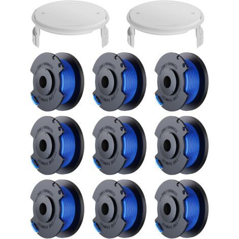 11er-Pack Kantenschneider-Ersatzspulen für Ryobi One + AC14RL3A 18 V 24 V 40 V Kantenschneider, Spulen-Ø 1,6 mm, Länge 30,17 m (9 Spulen Schneiderfaden, 2 Abdeckungen) (1/5)
