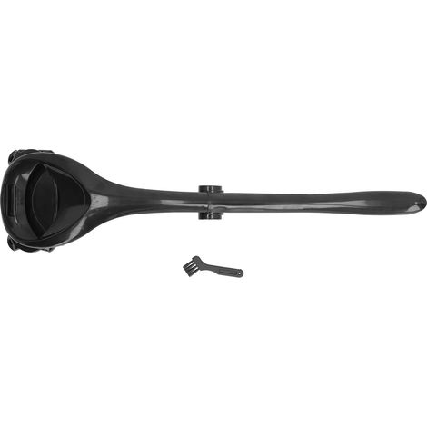 Tondeuse à dos manuelle avec long manche, lame double pliable et détachable, idéale pour les hommes.