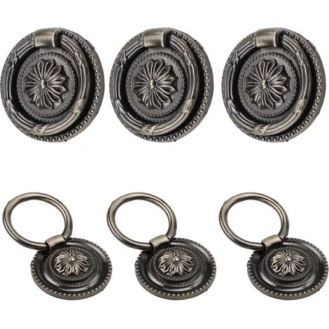 CCYKXA 3-Piece Vintage Brass Furniture Handle Set with Screws for Drawer Cabinets and Antique Furniture