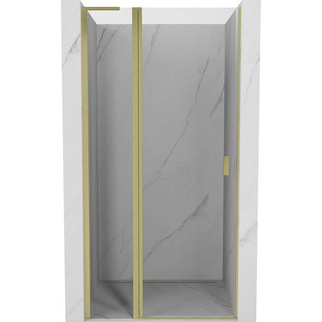 Mexen Mist L puerta de ducha abatible 100 cm, transparente, oro cepillado - 8A4L-100-000-55-00 (1/5)