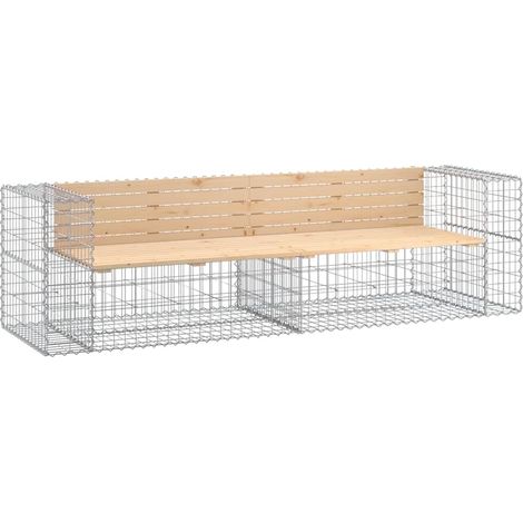 Maison Exclusive - Banco jardín diseño gaviones madera maciza pin (1/5)