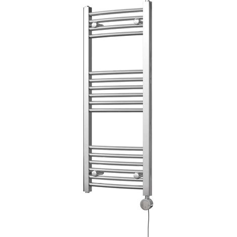 Zennor - Chrome Electric Towel Rail H1000mm x W400mm Curved 200w Thermostatic (1/3)