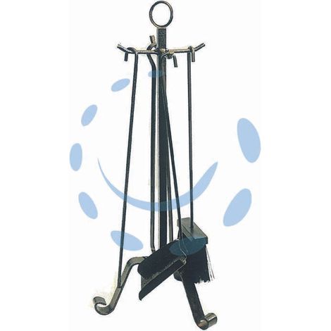 Set 4 attrezzi con treppiedi per camino - Misure: cm 65h