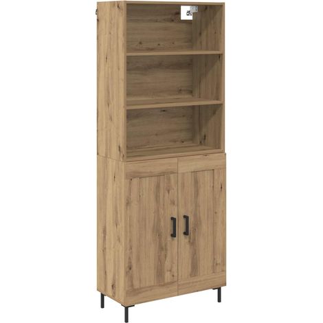 Aparador alto Roble artesanal 69,5 x 34 x 180 cm vidaXL