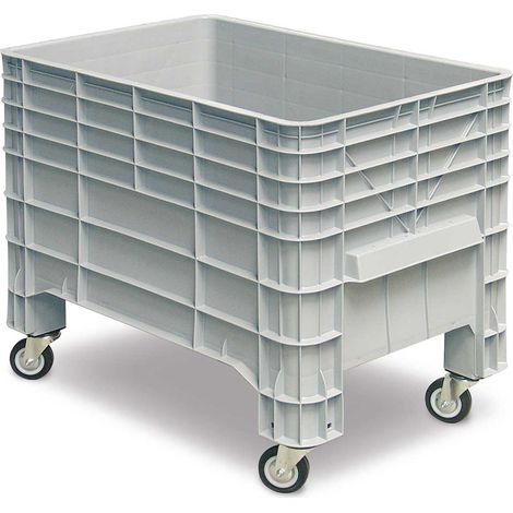 BRB Industriebox mit 4 Lenkrollen, LxBxH 1030 x 630 x 790 mm, grau