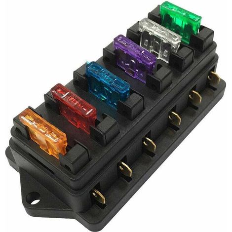 6-fach Sicherungskasten mit Flachsicherungsblock für den Motorraum - Enthält 6 Standardsicherungen zum Schutz der elektrischen Schaltkreise Ihres Fahrzeugs. (1/5)