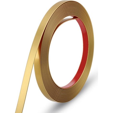 Bandes décoratives autocollantes en PVC, adaptées aux murs, miroirs, sols, armoires, 15mm×5m, or mat (1/5)