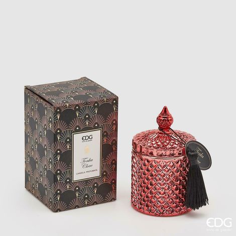 EDG Enzo De Gasperi Candela con Vetro e Nappa H 14 cm D 8 cm Green Tea Bea