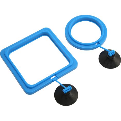 Futterring für Aquarien – Runder und quadratischer Schwimmhaken mit Saugnapf für Aquarien