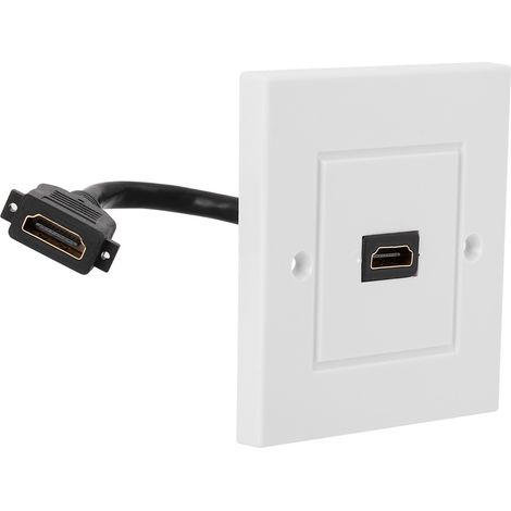 Weiße HDMI-Wanddose mit Kabel für Hotel, Büro, Gebäude – Amerikanischer Standard (1/5)