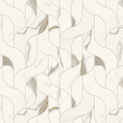 Mosaïque effet Marbre Blanc Calacatta Alba Vine 30,5x27,7x0,9 cm Brillant Montira - Mur intérieur (vendu par carton de 0,5064 m²) - RO'MA CARRELAGE