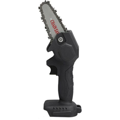 800W Mini tronçonneuse électrique sans fil Machine de découpe de bois noire avec 1 batterie 2500mAh 88V
