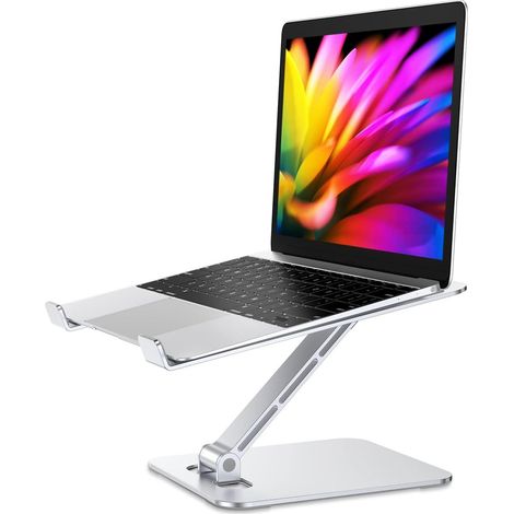 Support pour ordinateur portable, ergonomique, réglable en hauteur, rehausseur en alliage d'aluminium. (1/5)