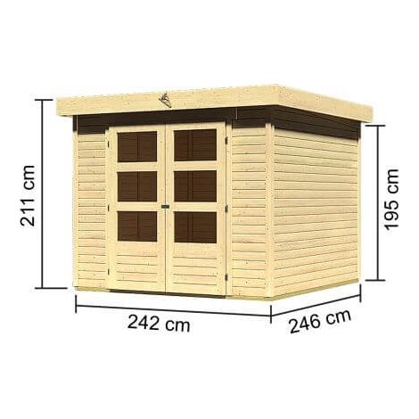 SH Askola 3,5 natur242x242x211 im Set mit AD 2,40m und SW+RW
