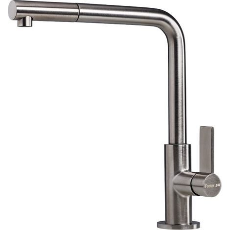 Grifo de Cocina Monomando Foster Aesthetica Vela Plus Acero Inoxidable Satinado Con Ducha Extraíble 8497120