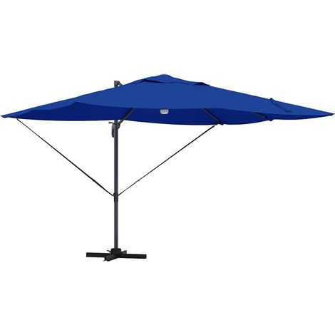 Parasol de jardin,Parasol Roma à Bras Déporté Bleu et Noir 352 x 251 x 265 cm CFW30780 (1/5)
