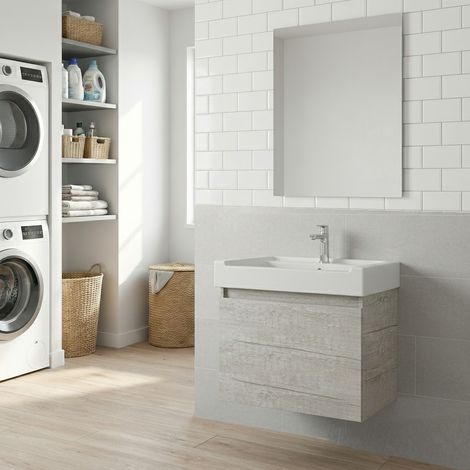 Mobile lavatoio 60×53 cm olmo bianco piano vasca ceramica pirana