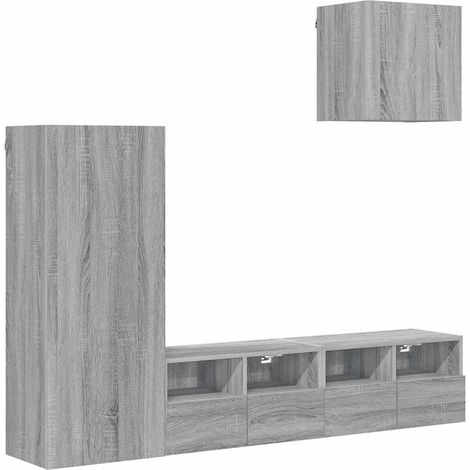 Maison Exclusive - 4-tlg. Wohnwand Grau Sonoma Holzwerkstoff (1/5)