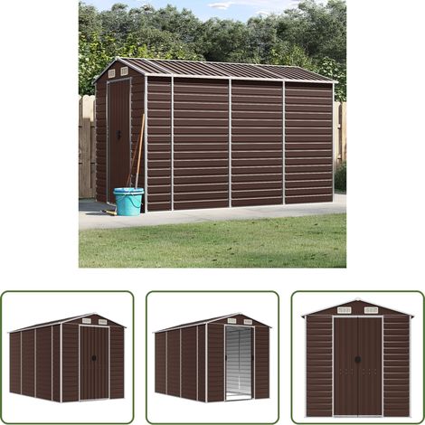 Gartengeräte -  Gartenhaus Braun 191 x 300 x 198 cm Verzinkter Stahl (1/5)