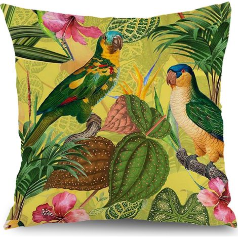 Housse de coussin patio floral, décoration jardin terrasse,40×40cm (1/5)