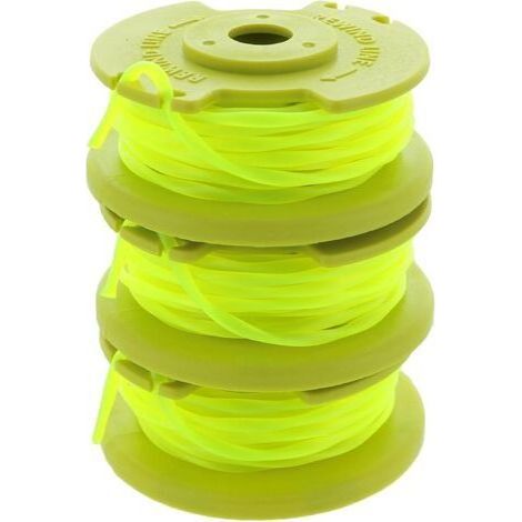 Pair Ahlsen Applicable à Ryobi One PLUS + AC80RL3 OEM Ligne .080 Pouces Twisted Line et Remplacement de Bobine pour les tondeuses sans fil Ryobi 18v, 24v et 40v (paquet de 3)