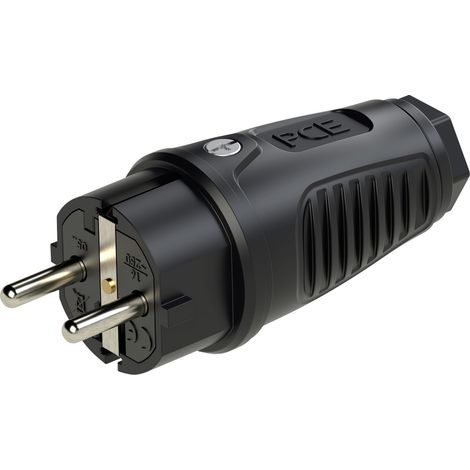 PC Electric 0512-ss Schutzkontaktstecker Vollgummi 250 V Schwarz IP54 (1/2)