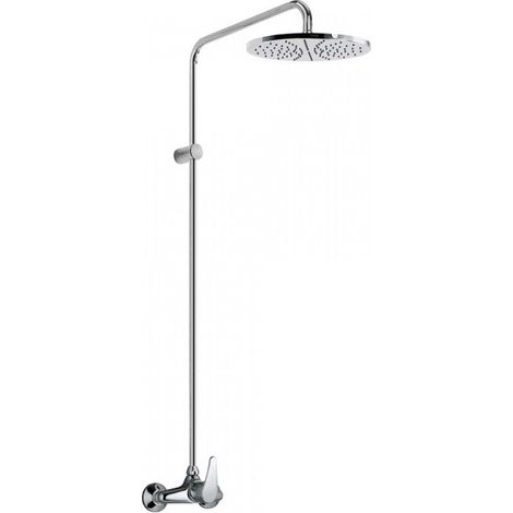 Tres – Douche solaire chrome 250mm avec robinet eau chaude/froide – Pour piscine et jardin – 7099501