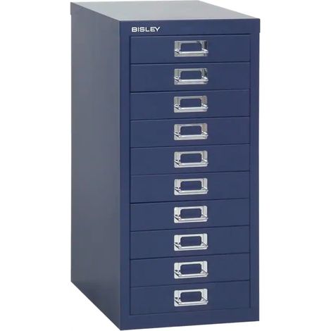 Bisley 10 Drawer Metal Filing Cabinet - Blue (1/3)