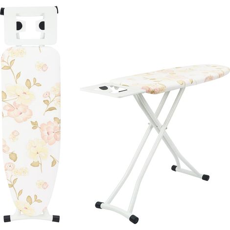 Ironing Boards 110x32cm Adjustable Heights Folding Ironing Board with 6 Heights (6677cm), Lightweight Iron Board with Cotton Cover, Non-Slip Feet & Iron Rest