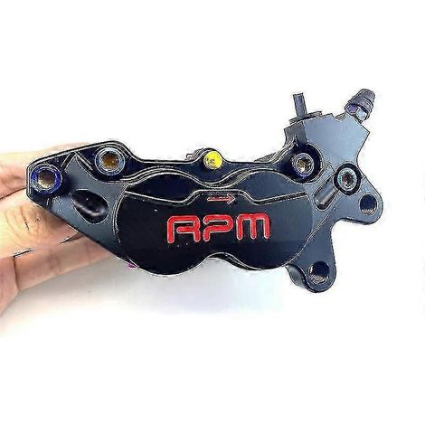 Étrier de frein de moto 40 mm, piston P4, pompe de frein axiale, compatible avec Honda, Yamaha, Kawasaki, Suzuki, scooters et motos tout-terrain (noir, côté droit) (1/5)