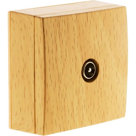 Prise TV Ø9,52 mm Saillie Hêtre Appareillage Électrique sans Vis Apparentes Compatible avec Moulures Standards Fixation Facile Pré-perçage pour Passage Câbles (1/5)