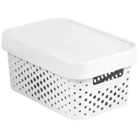 CURVER 04760-N23-00 BOÎTE À RANGEMENT INFINITY POINTS AVEC COUVERCLE 4,5L EN BLANC PLASTIQUE, 26,8X18,6X12,4 CM (1/3)