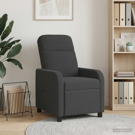 vidaXL Recliner Gris oscuro Bouclé (1/5)